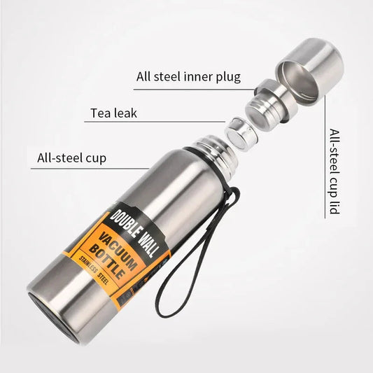 Large Capacity 500/1000ml Thermal Bottle Vacuum Double Wall 304 Stainless Steel Hot Cold Water Flask Thermos Coffee Mug Solveify