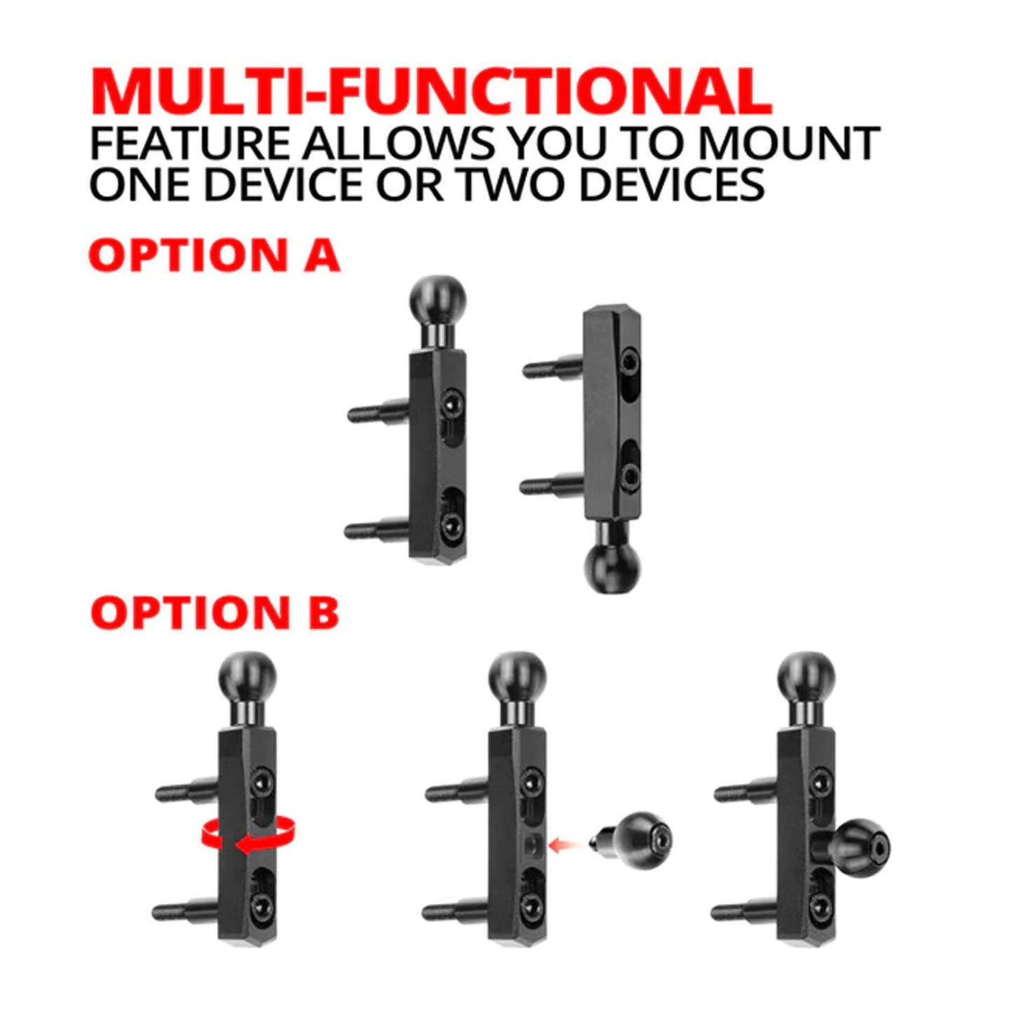 PERCH / BRAKE / CLUTCH MOUNT | DUAL 20MM BALL GRIP'R