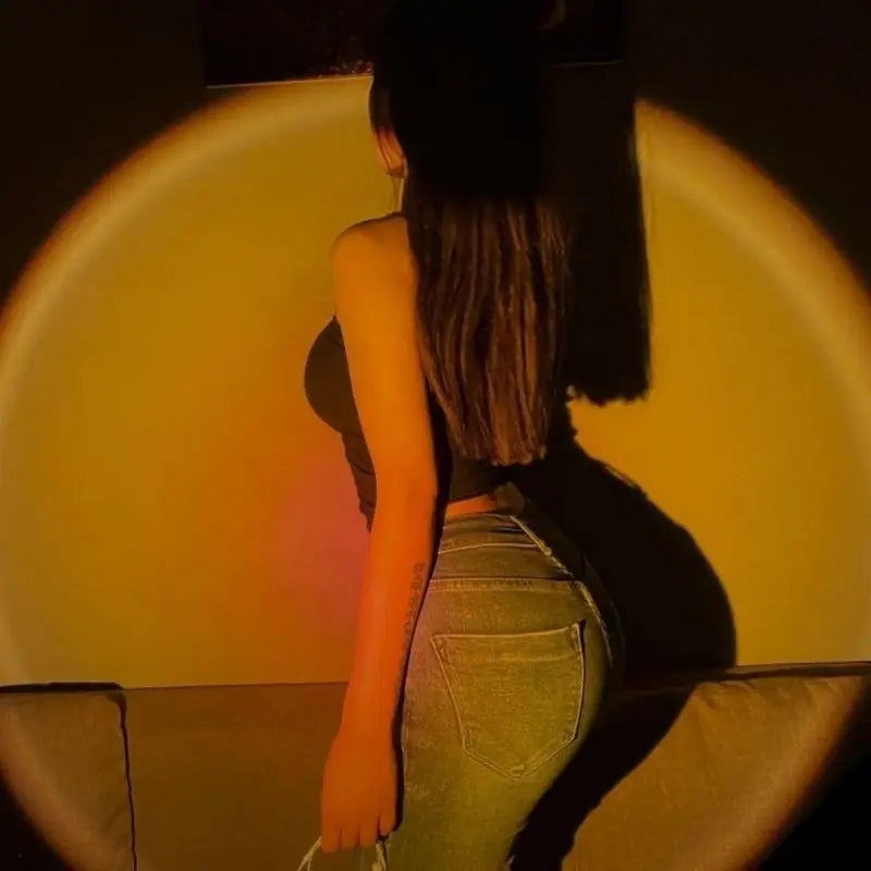 Kerokuru USB Sunset Light Lamp Self Photography Light LED Rainbow Neon Night Light Projector Photography Wall Atmosphere Light Solveify