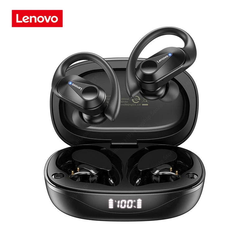 Lenovo LP75 TWS Wireless Bluetooth V5.3 Earphones IPX5 Digital Display Ear Hook Earbuds HiFi Stereo Noise Reduction Headphones Solveify