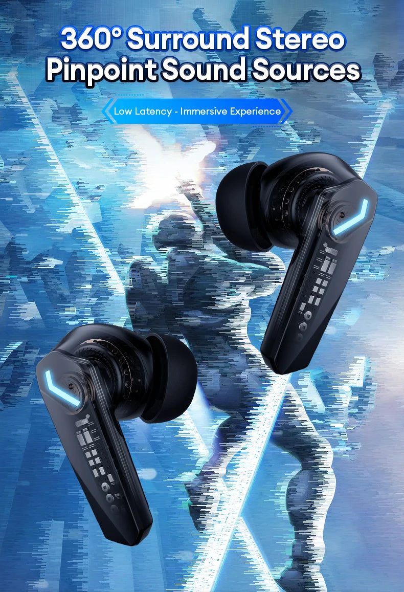 Lenovo GM2 Pro Gaming Earphones Bluetooth 5.3 Sport Headset Dual Mode HD Call Noise Reduction Earbuds with Mic Music Earphones Solveify