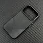 For Magsafe Carbon Fiber Texture Armor Case For iPhone 17 17Pro Max 16 Pro Ultrathin Alloy Lens Wireless Charge Hard Cover Coque Solveify