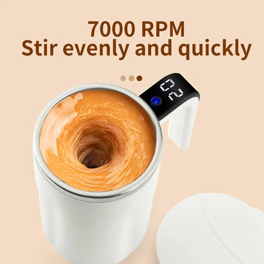 380ML Coffee Cups Electric Automatic Stirring Mug Rechargeable 304 Stainless Steel Mixer Drinkware Touch Magnetic Tea Cup Gifts Solveify