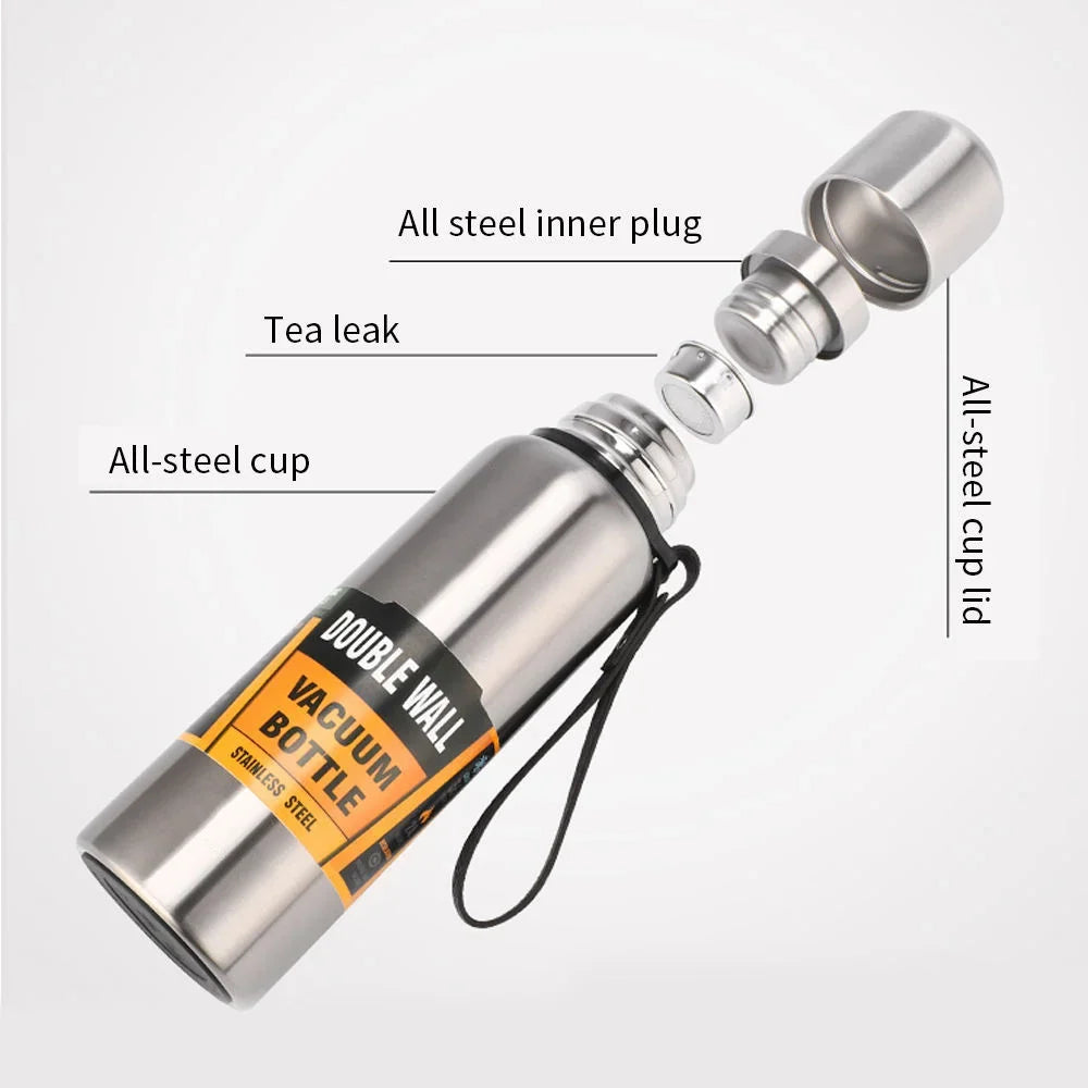 Large Capacity 500/1000ml Thermal Bottle Vacuum Double Wall 304 Stainless Steel Hot Cold Water Flask Thermos Coffee Mug Solveify