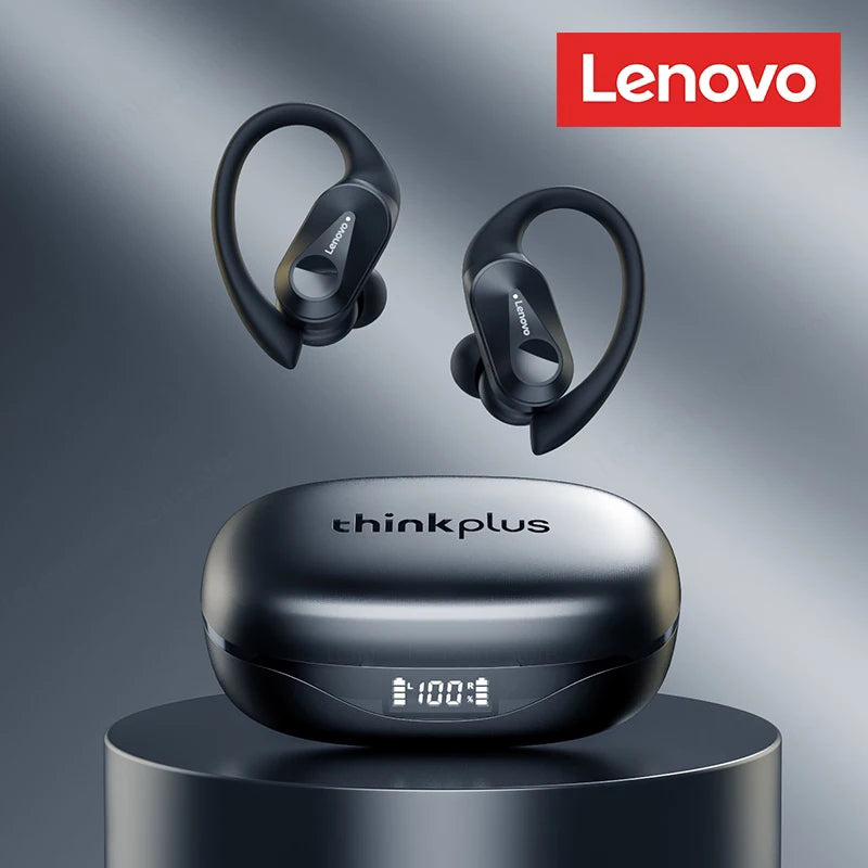 Lenovo LP75 TWS Wireless Bluetooth V5.3 Earphones IPX5 Digital Display Ear Hook Earbuds HiFi Stereo Noise Reduction Headphones Solveify