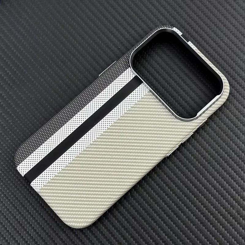 For Magsafe Carbon Fiber Texture Armor Case For iPhone 17 17Pro Max 16 Pro Ultrathin Alloy Lens Wireless Charge Hard Cover Coque Solveify