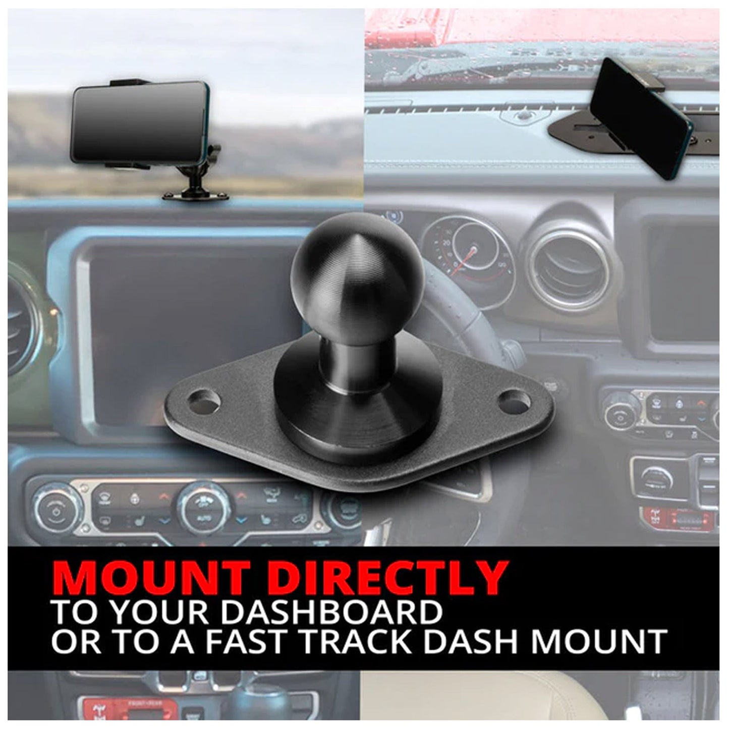 METAL DIAMOND BASE ADAPTER | 20MM BALL GRIP'R