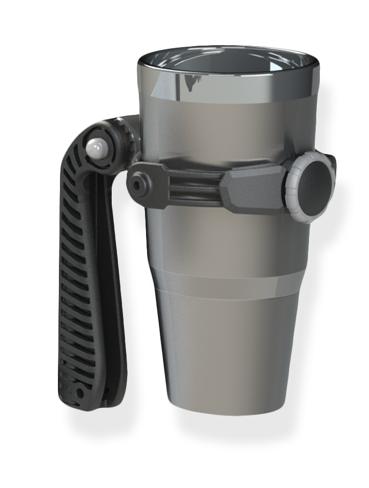 GRIP'R  - Drink Holder / Tumbler Handle.  2.5" to 4" Dia. Containers. 12 - 40oz. GRIP'R