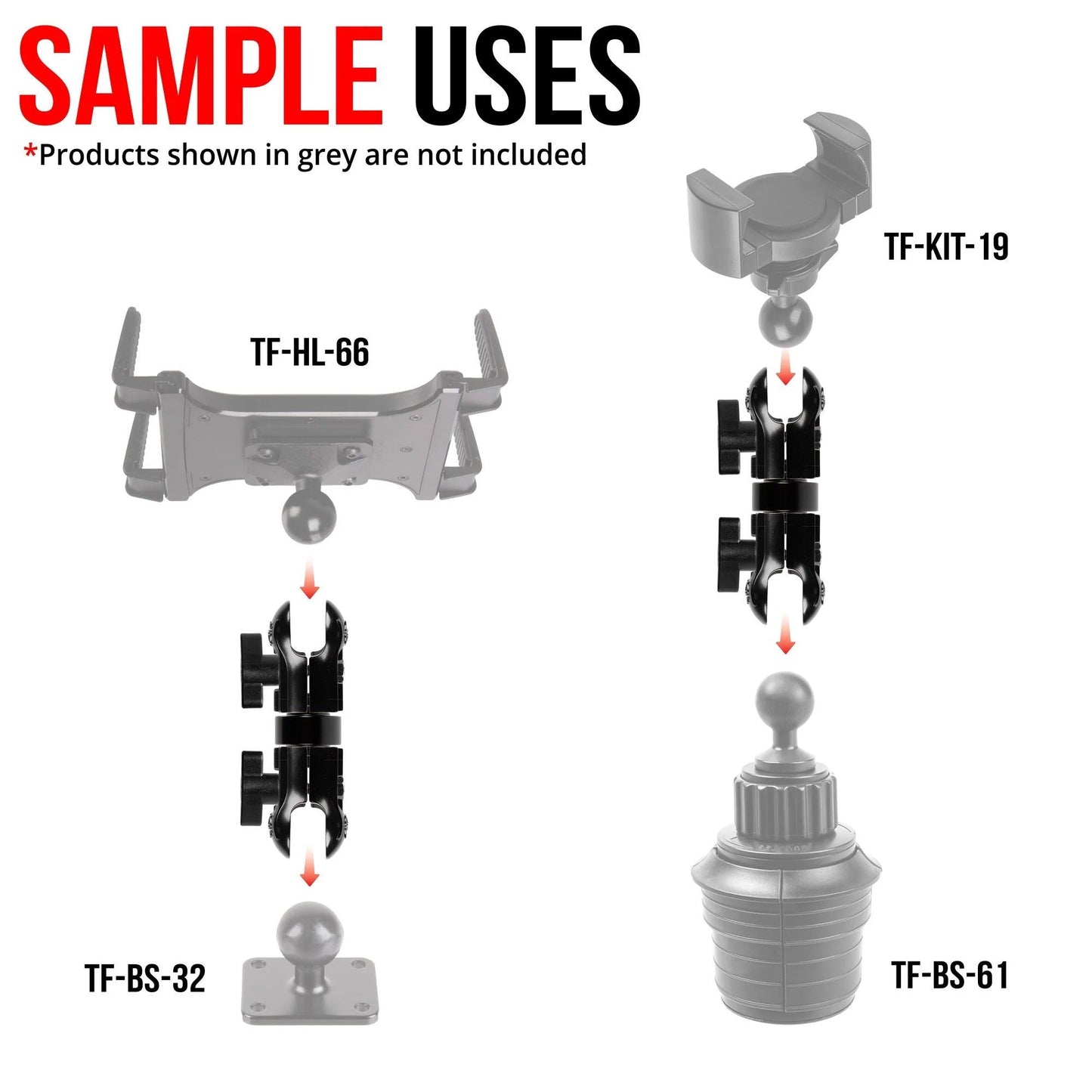 ARM | 3.75" ARM | 20MM SOCKET TO 1"/25MM/B-SIZED SOCKET GRIP'R