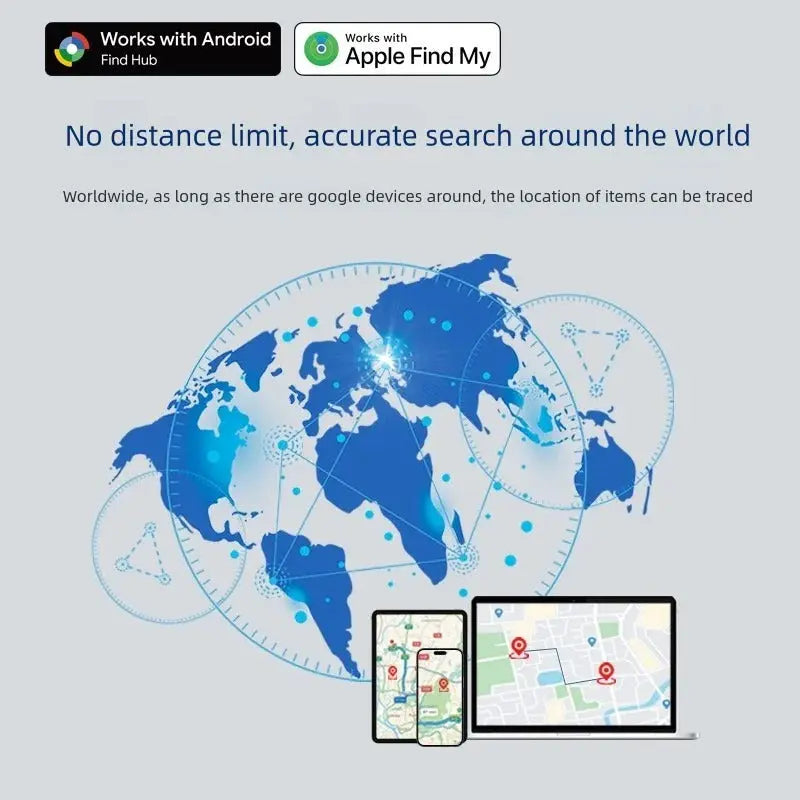 Mini Pet Tracking Device Cat Dog Finder Locator Smart Bluetooth GPS Tracker Anti-Lost Reminder Works with Android iOS Findmy App Solveify